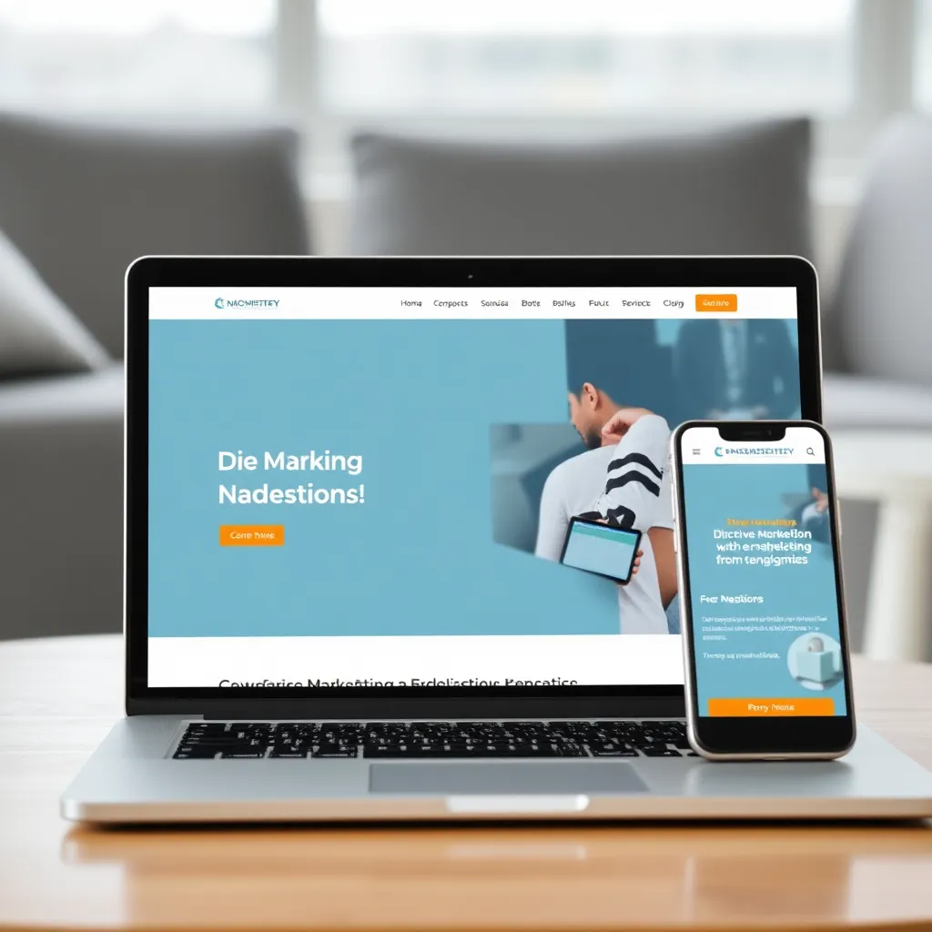 Digitale marketing strategieën op een laptop en smartphone